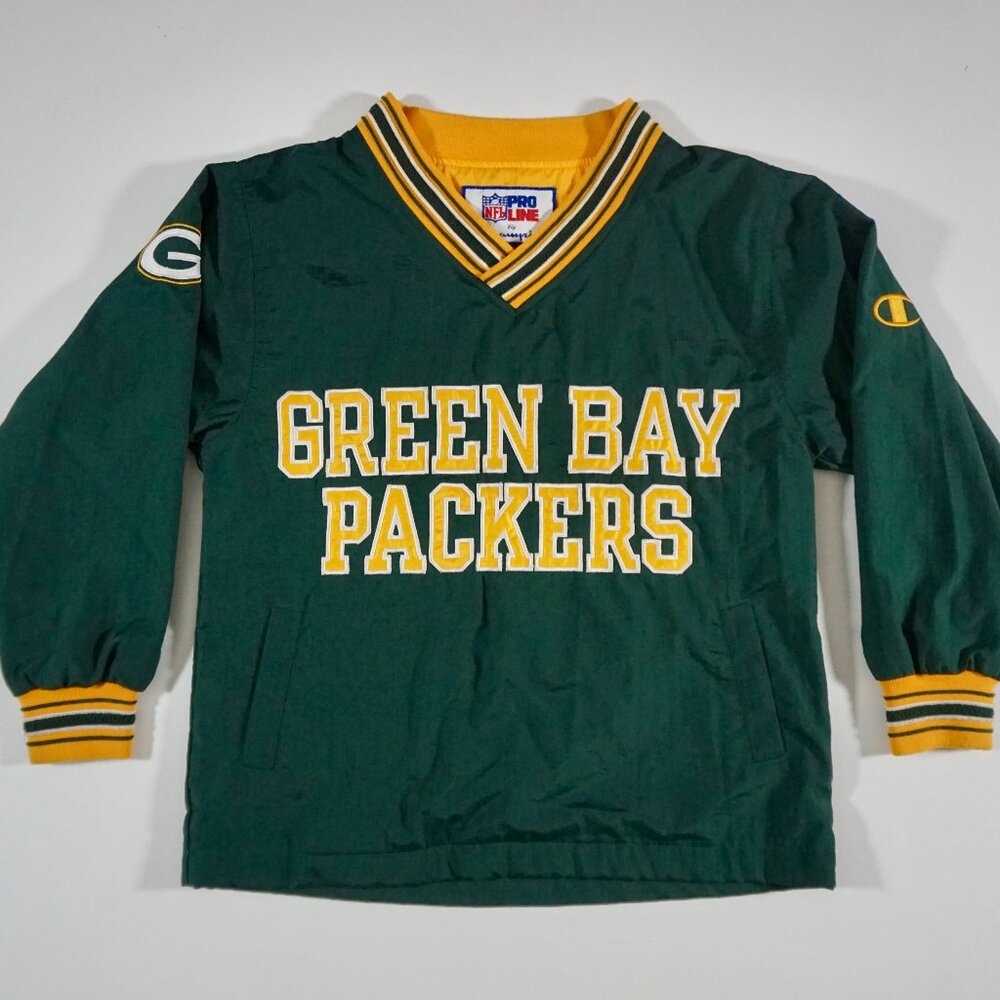 Vintage 90s Green Bay Packers Champion Spellout Embroidered Pullover Boys Medium